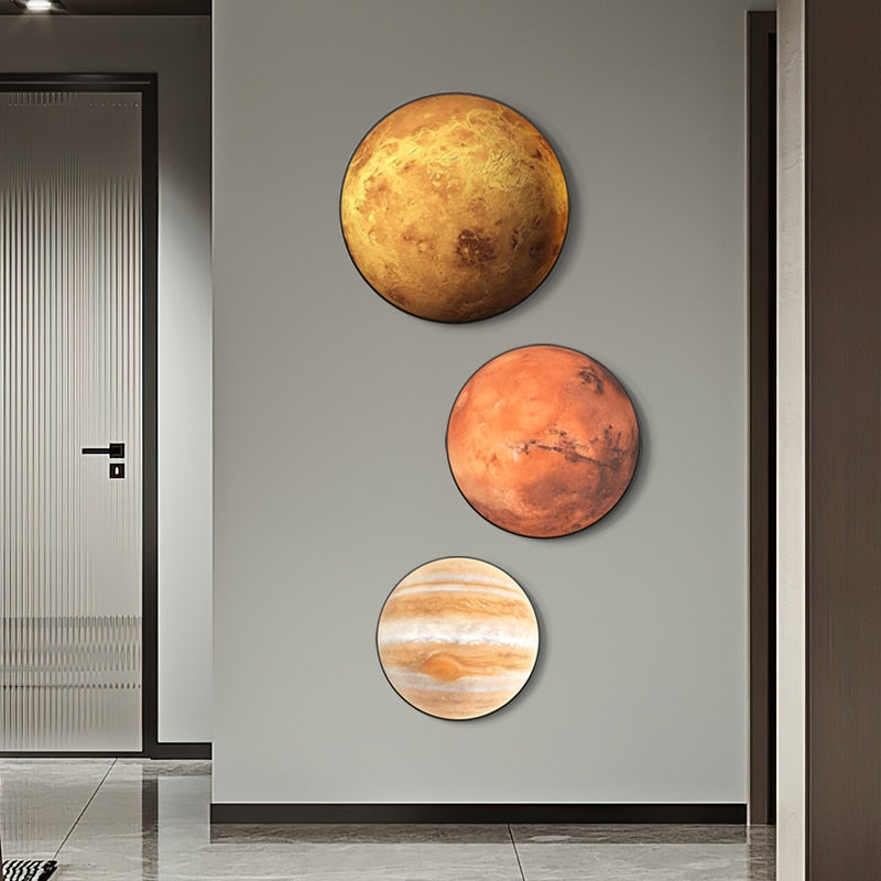 Planet Round Canvas Art