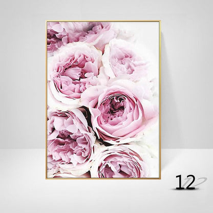 Pink Peony Flower Wall Art Canvas