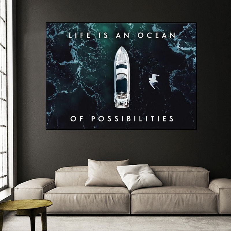 Life is an Ocean of Possibilities Motivational Canvas Art