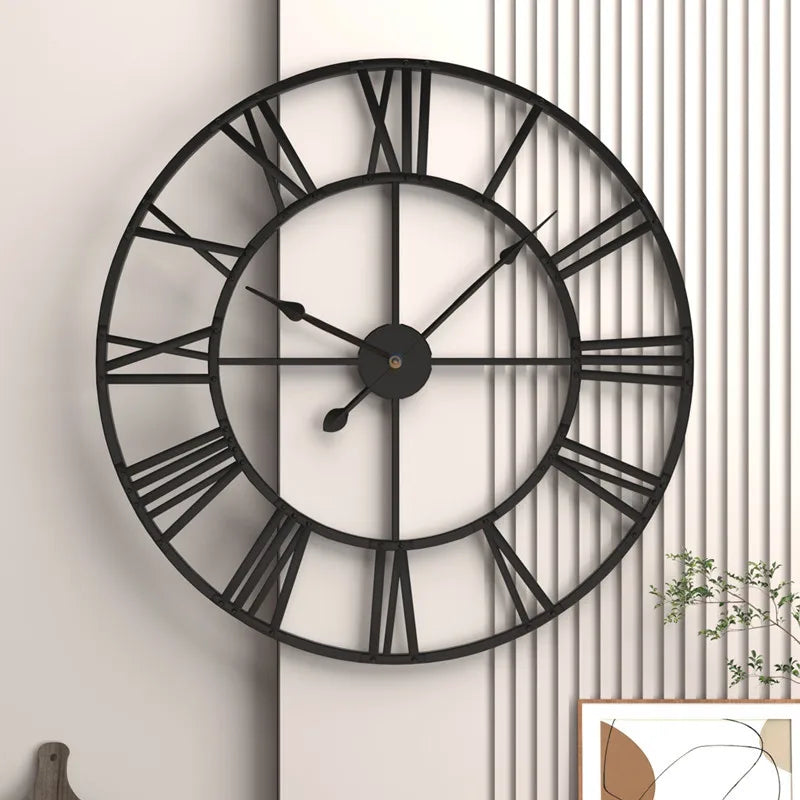 Retro Round Metal Clock