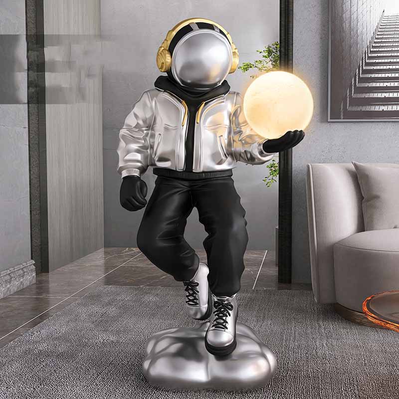 Astronaut Holding Moon Lamp Large Statue