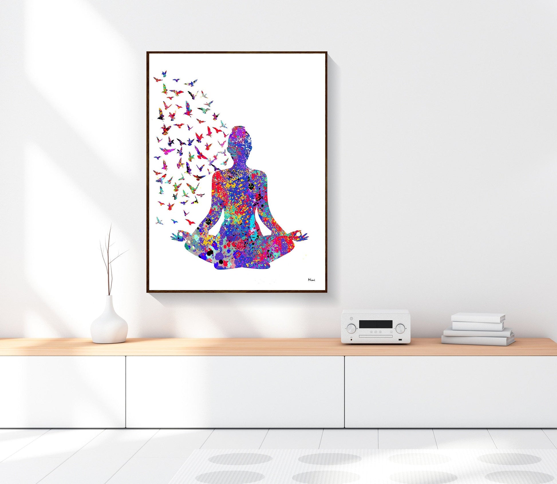 Yoga Meditation Watercolor Canvas Art