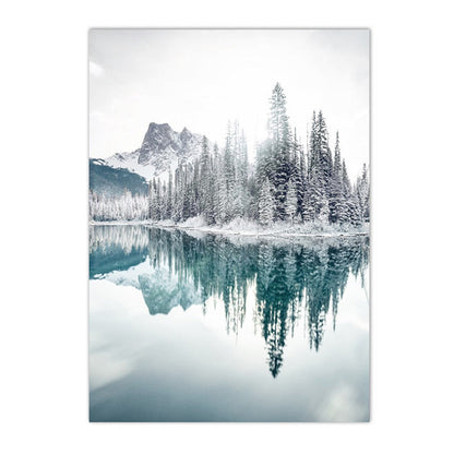 Snow Mountain Forest Winter Canvas Art