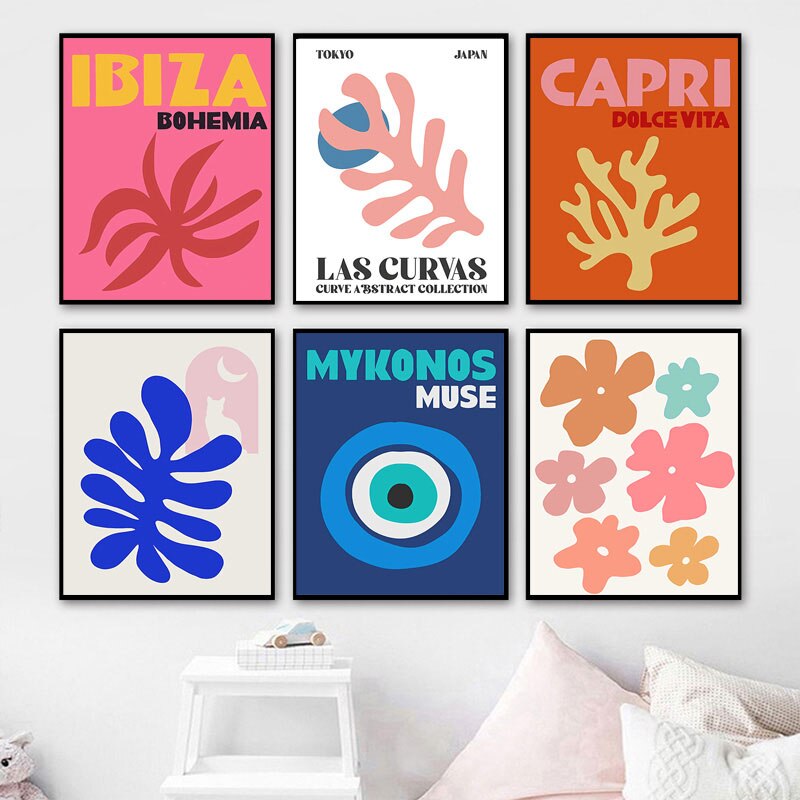 Ibiza Mykonos Muse Eye Tulum Coral Flower Canvas Art