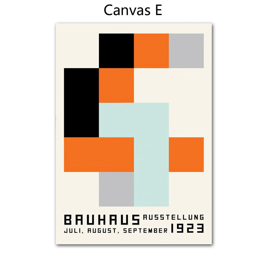 Bauhaus Abstract Colorful Geometric Canvas Art