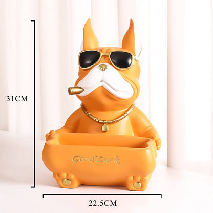 Cool Bulldog Storage Figurine