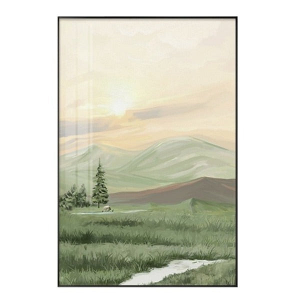 Grass Mountain Landscape Canvas Art