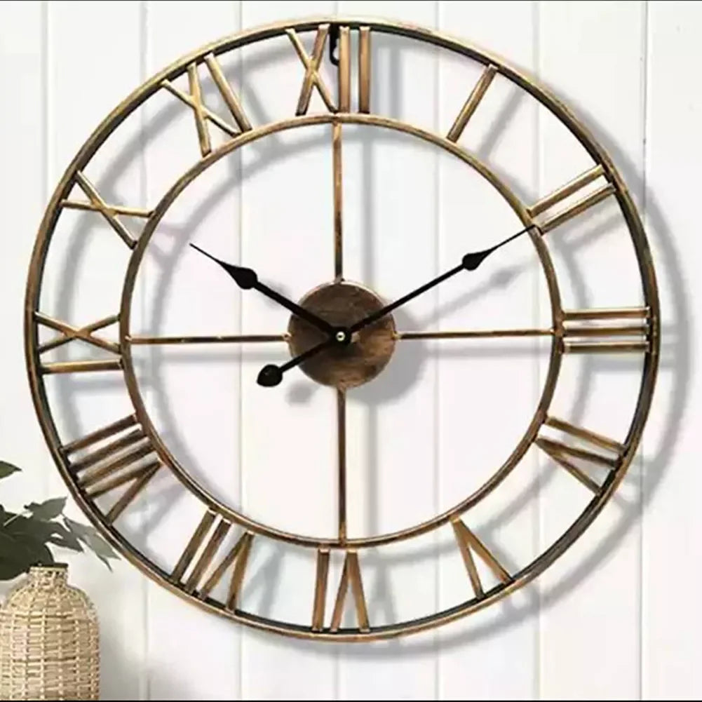 Retro Round Metal Clock