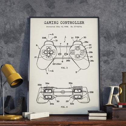 Gaming Controller Blueprint Canvas Art