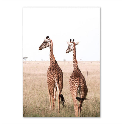 Animals in African Grassland Canvas Art