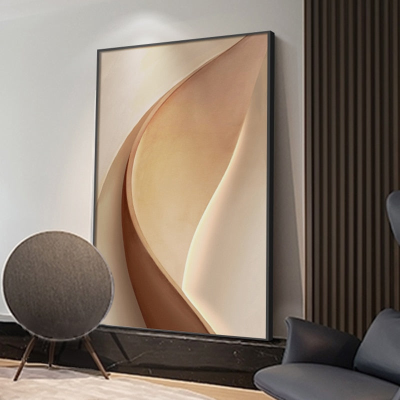 Abstract Luxurious Beige Canvas Art