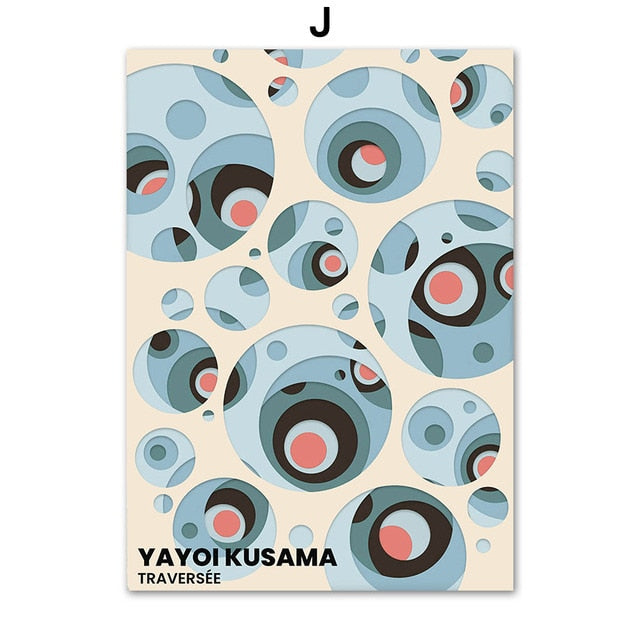 Abstract Yayoi Kusama Pumpkin Gallery Wall Art Canvas