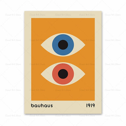 Abstract Bauhaus Gallery Wall Canvas Art