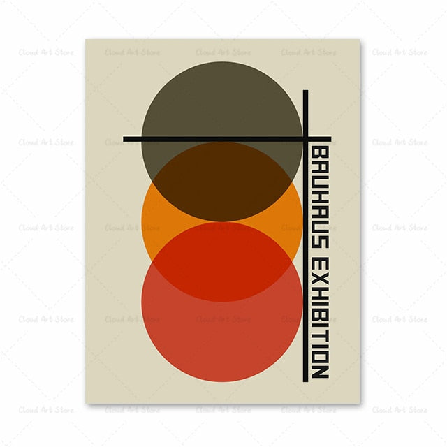 Abstract Bauhaus Geometric Wall Art Canvas