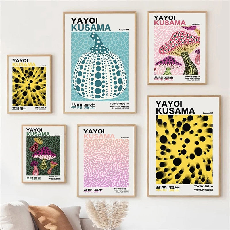 Abstract Yayoi Kusama Gallery Wall Art Canvas