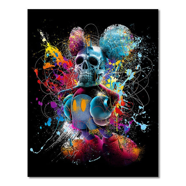 Graffiti Punk Skull Canvas Art