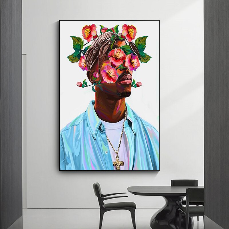 Rapper King Tupac Shakur Canvas Art