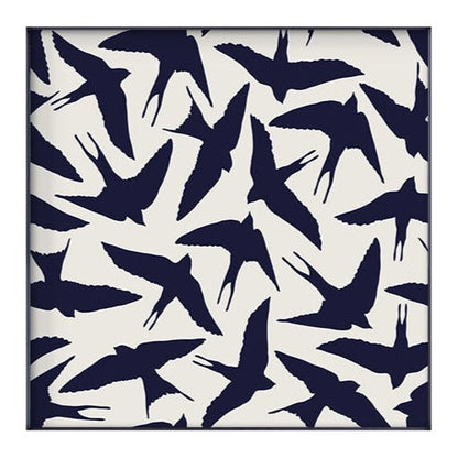 Minimalist Abstract Navy White Bird Canvas Art