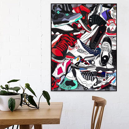 Basketball Shoes Sneakers Wall Art Canvas