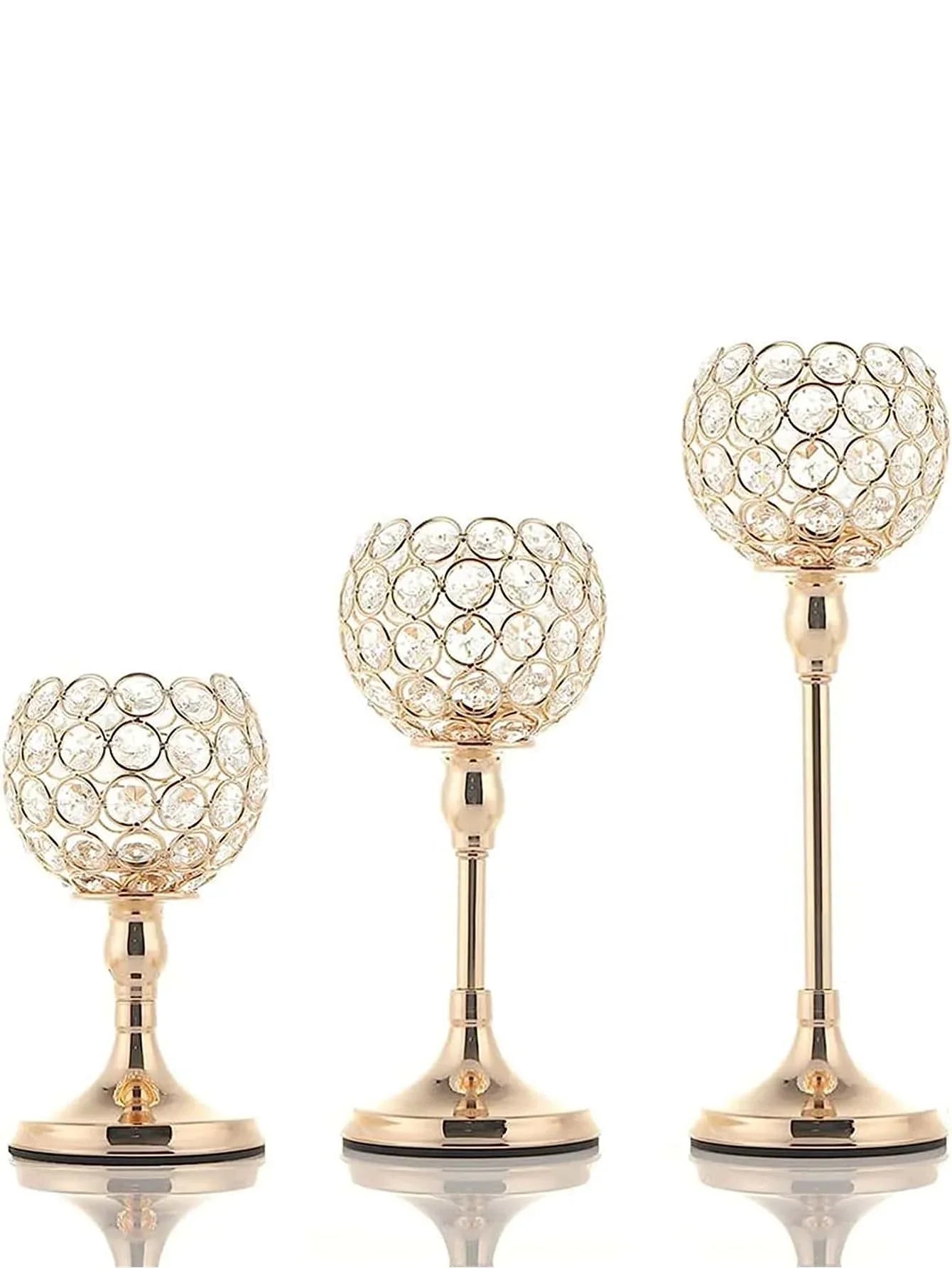 Crystal Gold Candle Holder