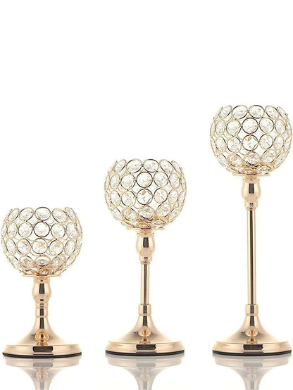 Crystal Gold Candle Holder