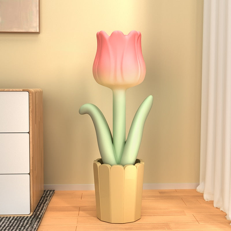 Tulip Flower Storage Floor Ornament Statue