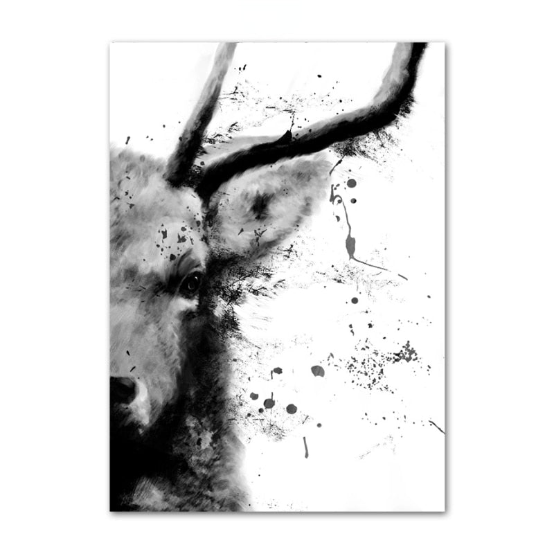 Black and White Fading Animal Canvas Art