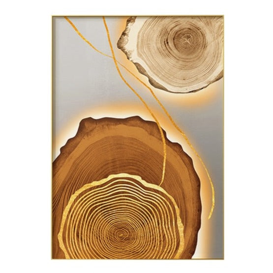 Abstract Gold Foil Annual Ring Canvas Art