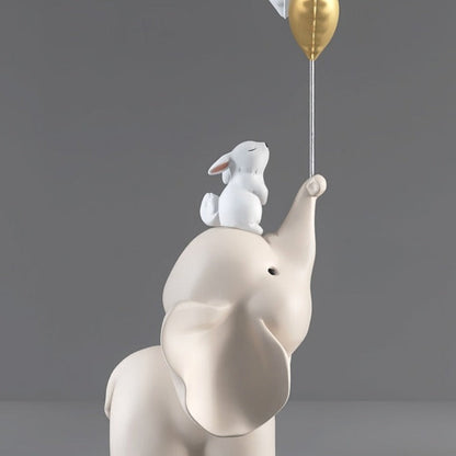 Elephant Bunny with Balloon Statue