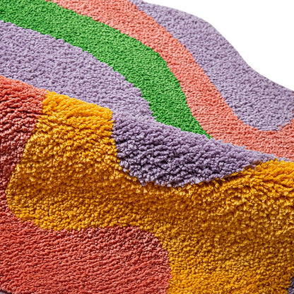 Retro Groovy Psychedelic Tufted Rug