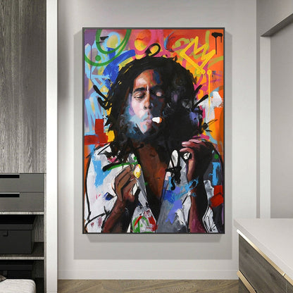 Bob Marley Graffiti Canvas Art