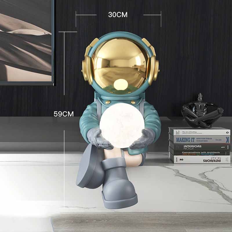 Sitting Astronaut Statue With Light