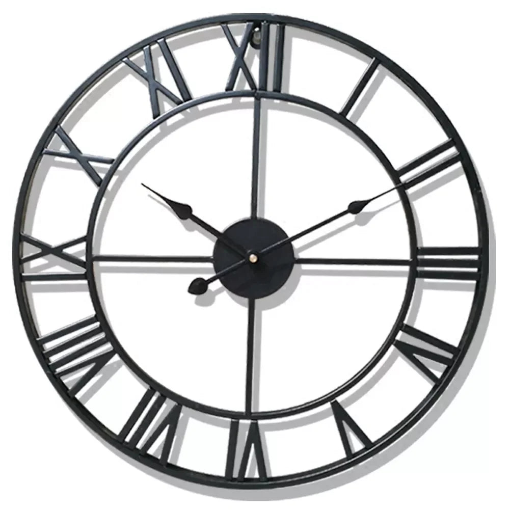 Retro Round Metal Clock