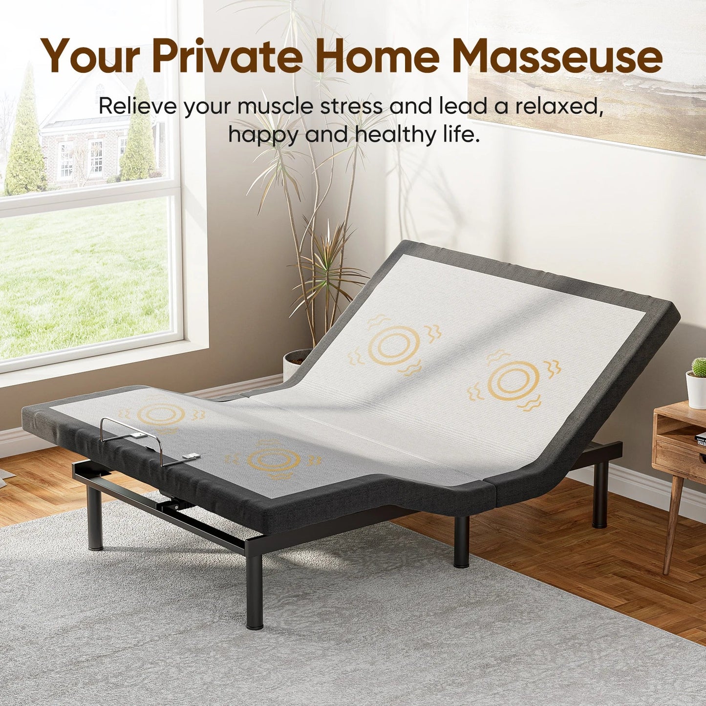 Adjustable Bed Frame with Massage