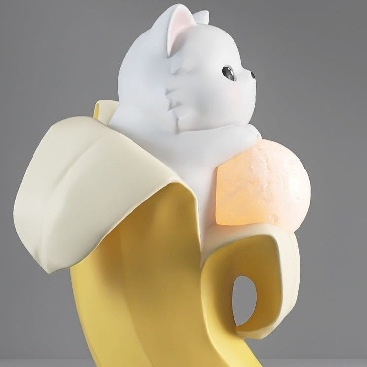 Cat in Banana Statue with Light