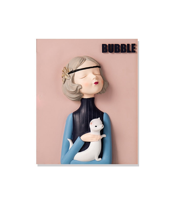 Bubble Girl Canvas Art