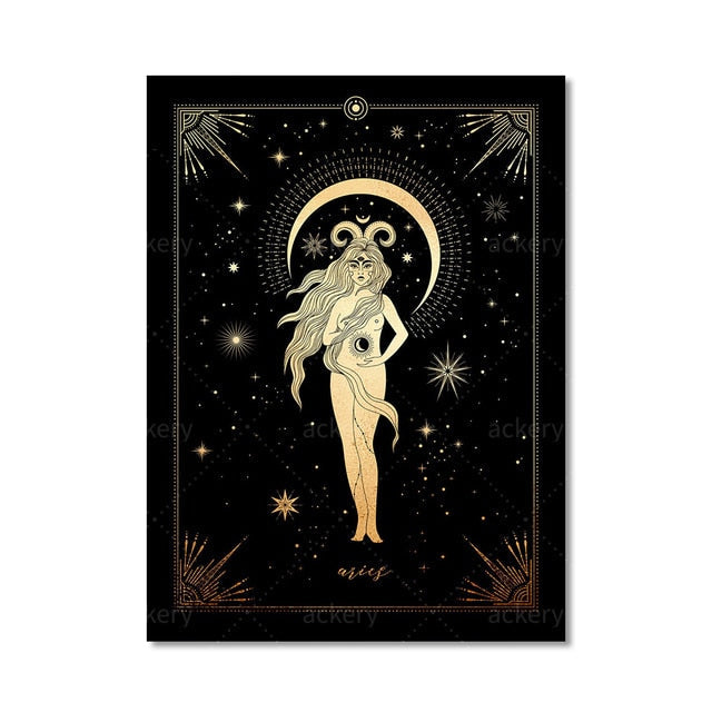 Twelve Constellation Astrology Canvas Art