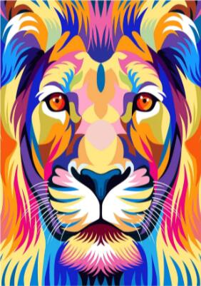 Colorful Tiger Graffiti Canvas Art