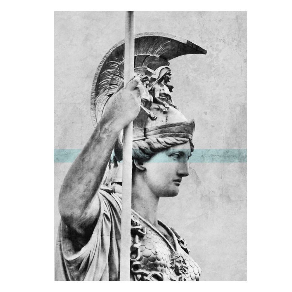 Black and White Athena Canvas Art