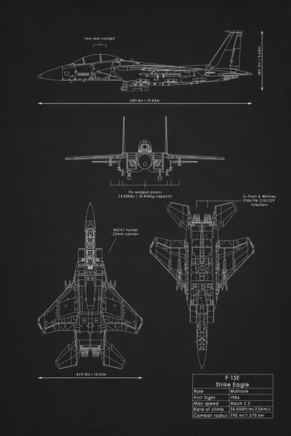 Aircraft Assembly Blueprint Canvas Art