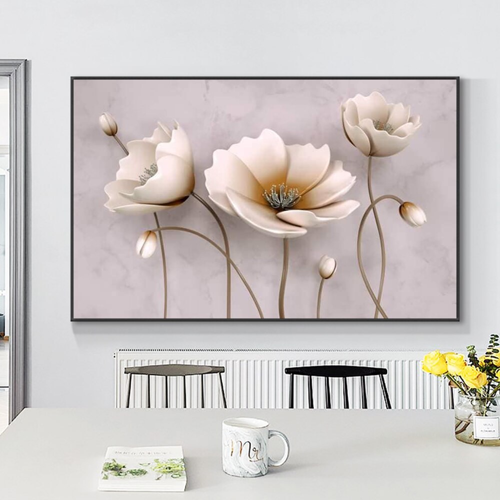 White Flower Painting Canvas Art