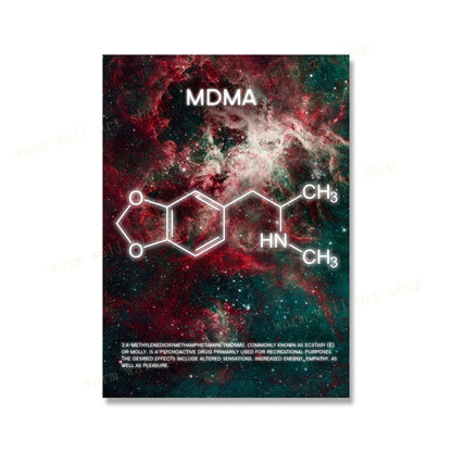 Psychedelic Molecule Canvas Art