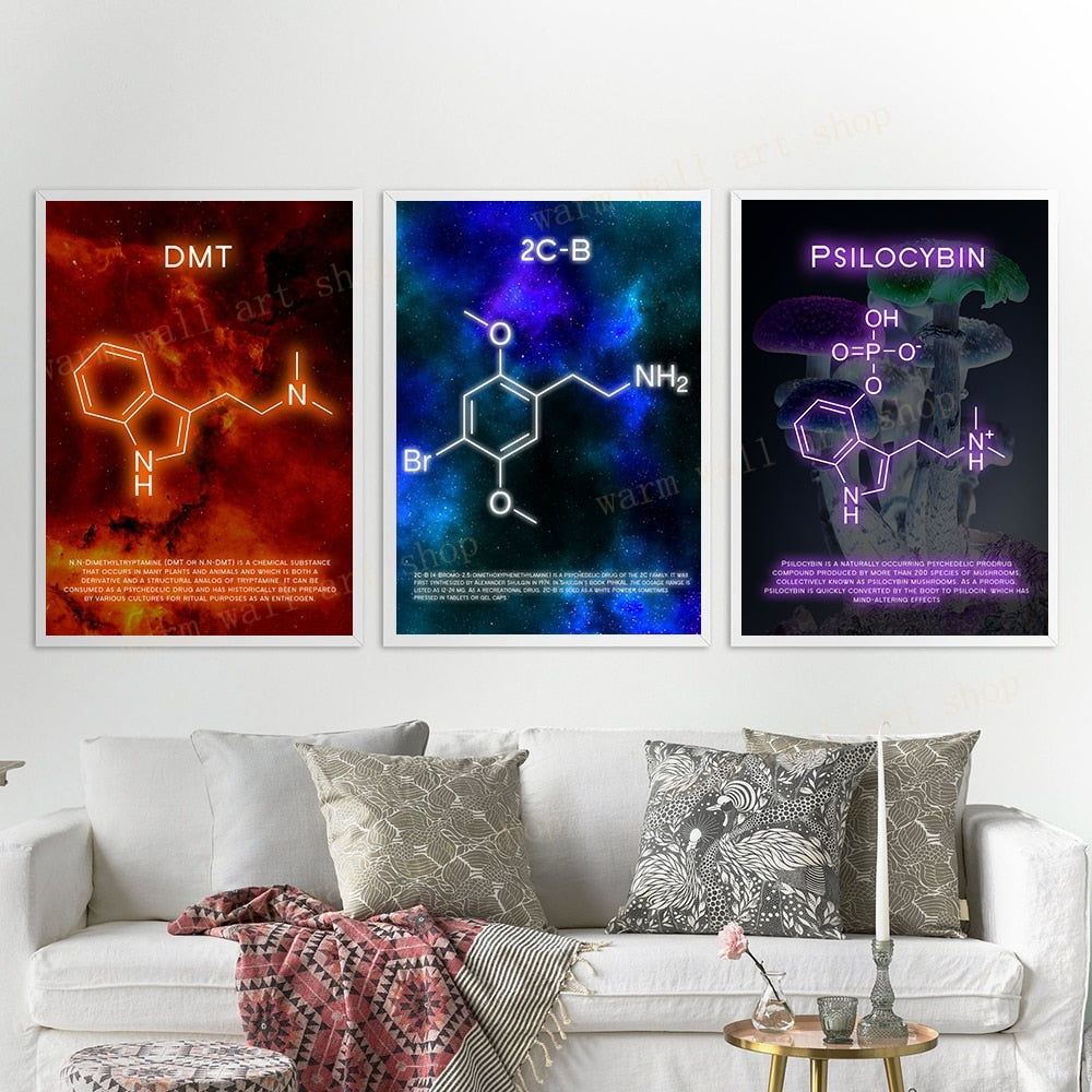 Psychedelic Molecule Canvas Art