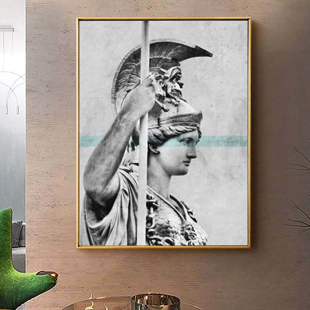 Black and White Athena Canvas Art