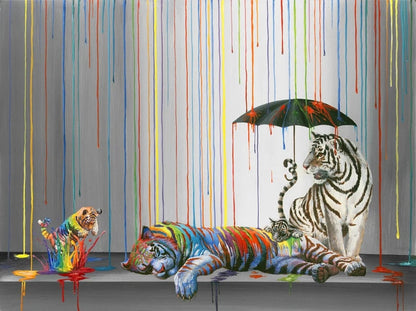 Colorful Tiger Graffiti Canvas Art