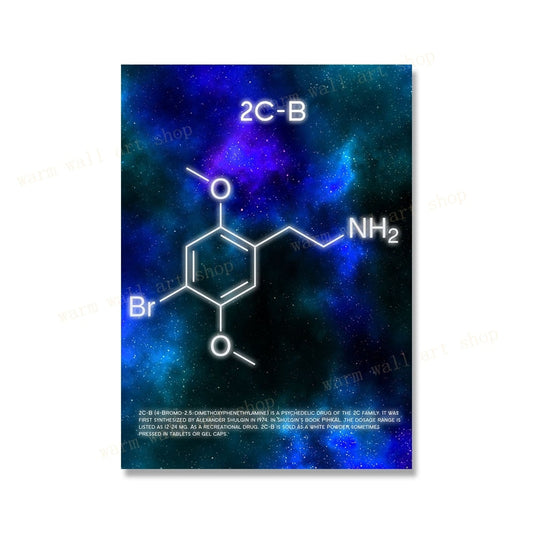 Psychedelic Molecule Canvas Art