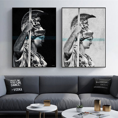 Black and White Athena Canvas Art