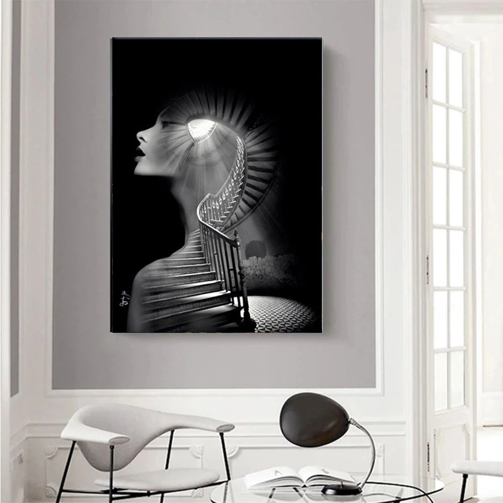 Black and White Picture in Picture Canvas Art