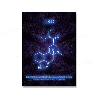 Psychedelic Molecule Canvas Art