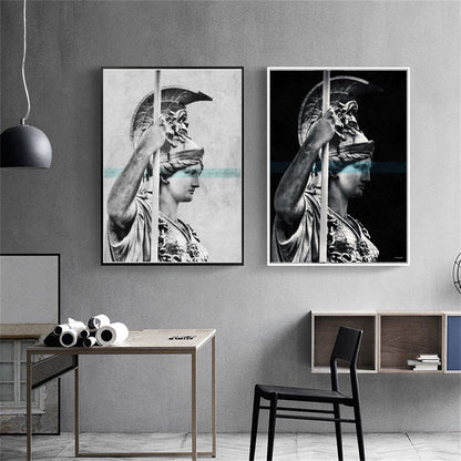 Black and White Athena Canvas Art